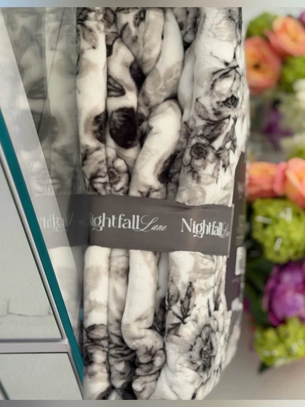 Nightfall lane Halloween Throw Blanket rose skull floral spooky gothic farmhouse